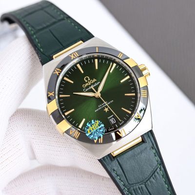 Omega Constellation 41MM 8900/8901 Movement Ceramic Bezel Green/White/Black Dial Watch